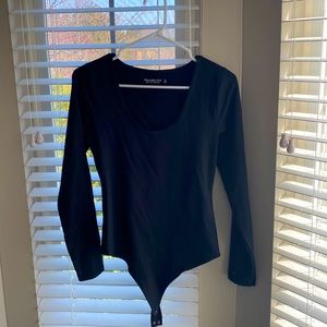 Abercrombie Medium Long Sleeve Black Body Suit - Soft A&F Collection